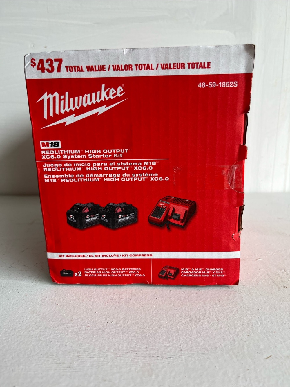 New Milwaukee M18 RedLithium XC6.0 Starter Kit - Red/Black